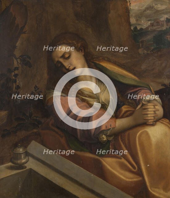 Lamentation over the Dead Christ.  The Magdalen at the Tomb of Christ. Creator: Unknown.