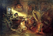 'Christmas Eve Fortune Telling', 19th century.  Artist: Konstantin Makovsky