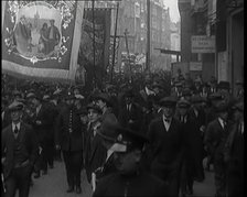 Crowds of People Marching as Part of Labour May Day Procession Ending in a Rally in Hyde..., 1926. Creator: British Pathe Ltd.