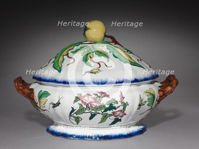 Covered Tureen, c. 1870. Creator: Creil Factory (French); Félix Bracquemond (French, 1833-1914).