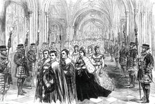 The Queen Opening Parliament: Procession in the Peers' Corridor, 1876. Creator: Unknown.