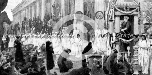 Pictures from the New Gallery: The Bear Festival and...Offering to Artemis - Claudius Harper, 1895. Creators: Unknown, Claudius Harper.