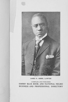 James N. Simms, Lawyer; Compiler and publisher ; Simms' Blue Book and..., 1923. Creator: Unknown.
