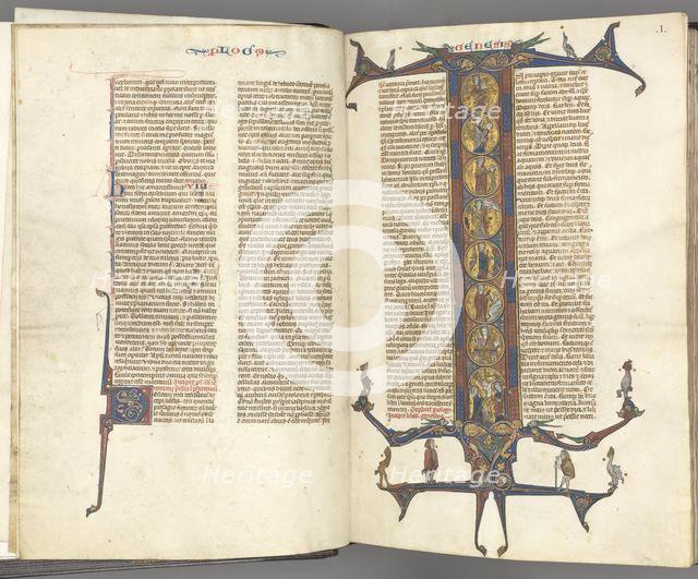Fol. iii v, Foliated Initial, c. 1275-1300. Creator: Unknown.