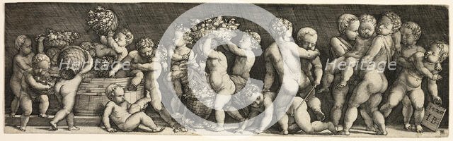 Children Gathering Grapes, 1529. Creator: Master I.B..