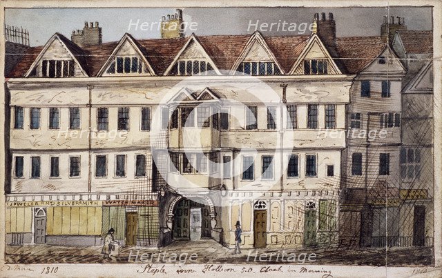 Staple Inn, London, 1810. Artist: Daniel Thorn