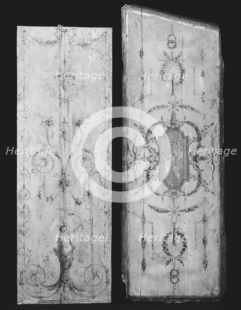 Window embrasure panel with Leda and the Swan, late 18th century. Creator: Unknown.