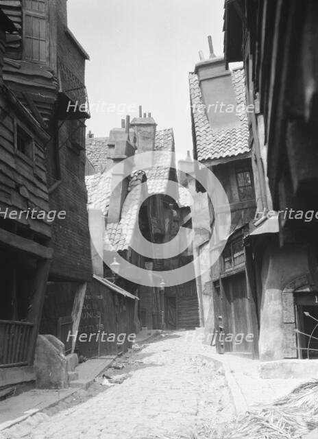 Unidentified buildings, possibly movie sets, associated with Famous Players Lasky, c1911-c1942. Creator: Arnold Genthe.
