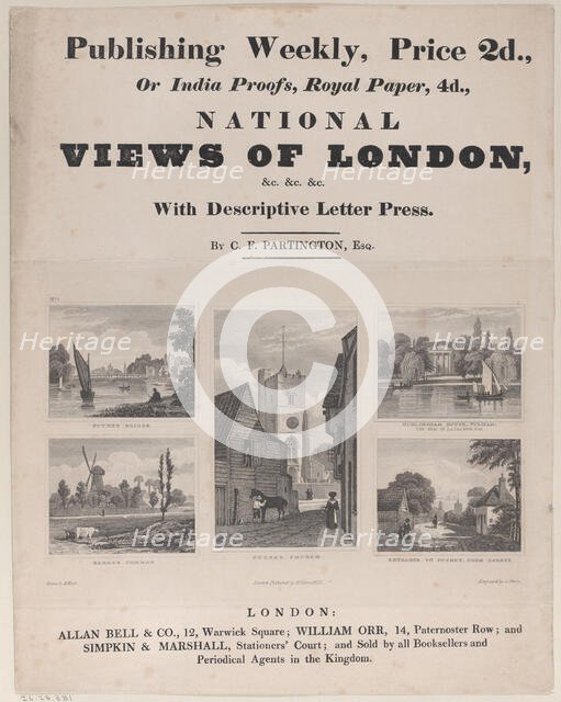 Views of London, 19th century. Creators: John Shury, H. West.