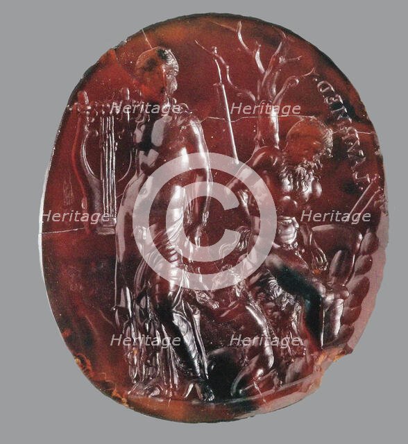 Sigillum Neronis (Seal of Nero): Apollo and Marsyas, End of 1st cen. BC. Creator: Dioskourides (active End of 1st cent. BC).