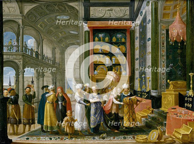 King Solomon and Queen of Sheba, Mid of 17th cen. Creator: Stalbemt, Adriaen, van (1580-1662).