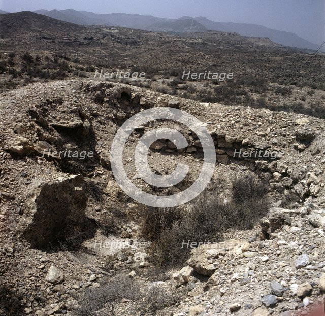 Detail of the archaeological site of Los Millares (Santa Fé de Modújar, Almería).