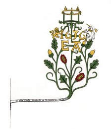 Bracket to support an hourglass, 1636, (1843).Artist: Henry Shaw
