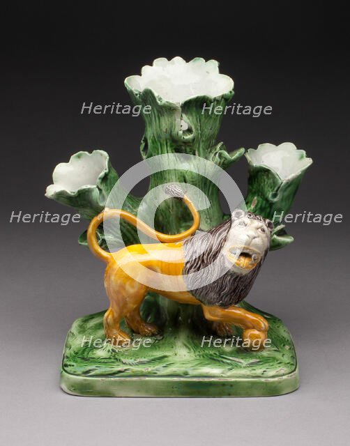 Flower Pot with Lion, Staffordshire, 1790/1810. Creator: Staffordshire Potteries.