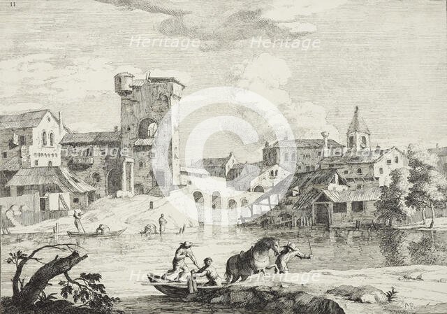 A town the river, 1723-1730. Creator: Marco Ricci.