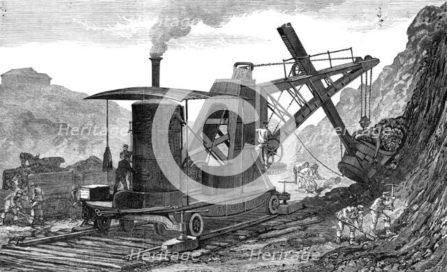 The Royal Visit to Swansea: steam navvy used in making the new dock at Swansea, 1881. Creator: Unknown.