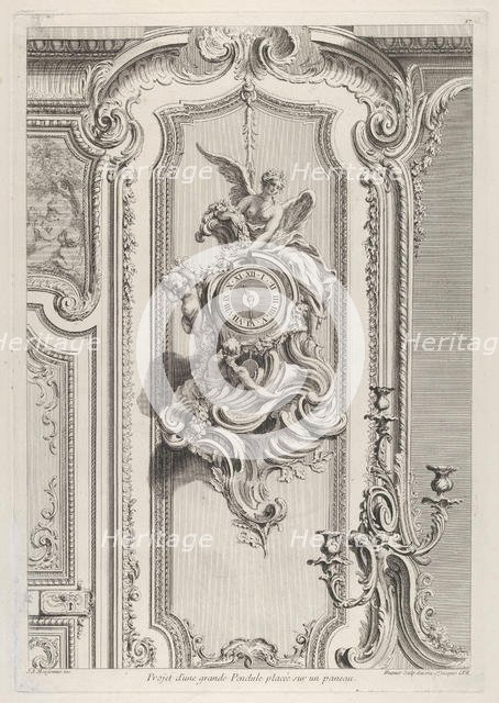 Projet d'une grande Pendule, from 'Oeuvre de Juste Aurele Meissonnier', ca. 1742-48. Creator: Juste-Aurele Meissonier.