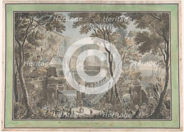 Palazzo of the Villa d'Este in Tivoli, Seen from the Fontana dell'ovato, c.1783-c.1784. Creator: Francesco Piranesi.