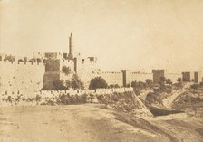 Château de David (Daoud Kalessy) et murailles de Jérusalem, August 1850. Creator: Maxime du Camp.