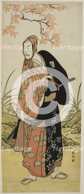 The Actor Ichikawa Komazo III as Katanaya Hanshichi in the Play Heike Hyobanki..., c. 1789. Creator: Katsukawa Shunko.