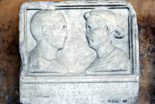 Roman tombstone, husband and wife face-to-face. Artist: Unknown.