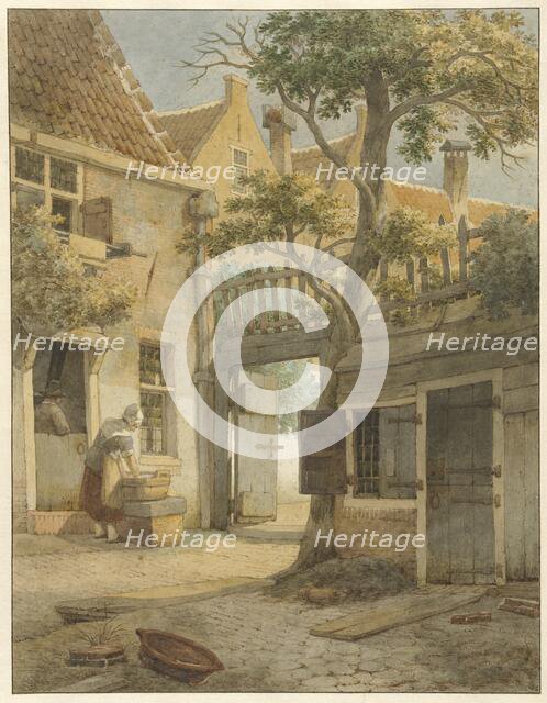 Courtyard in Amsterdam, 1814. Creator: Daniel Kerkhoff.