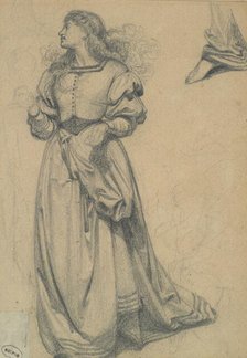 Study for female figure in engraved illustration to Amor Mundi, (c1865). Creator: Frederick Augustus Sandys.
