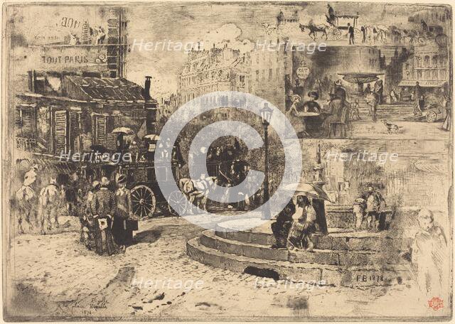 La Place Pigalle en 1878 (Place Pigalle in 1878), 1878. Creator: Felix Hilaire Buhot.