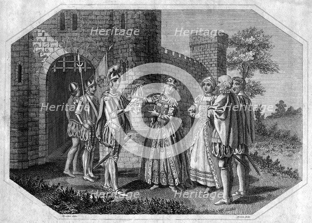 Queen Margaret placing a paper crown on the head of the Duke of York, c1450-c1460 (18th century(?)).Artist: Brown