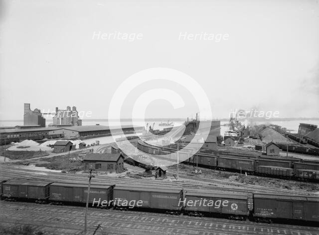 Anchor Line docks and Penna. R.R. [Pennsylvania Railroad] coal & ore docks, Erie, Pa., ca 1900. Creator: Unknown.
