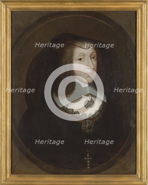 Christine Marie of France (1606-1663), Duchess of Savoy in widow's dress, c. 1640. Creator: Torret, Philibert (c. 1600-1669).