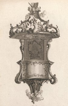 Design for a Pulpit, Plate 1 from an Untitled Series of Pulpit Designs, Pri..., Printed ca. 1750-56. Creator: Carl Pier.