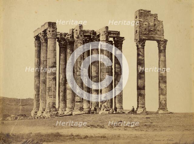 Athens - temple of Zeus Olypmpios, 1865. Creator: Konstantinos Dimitriou.