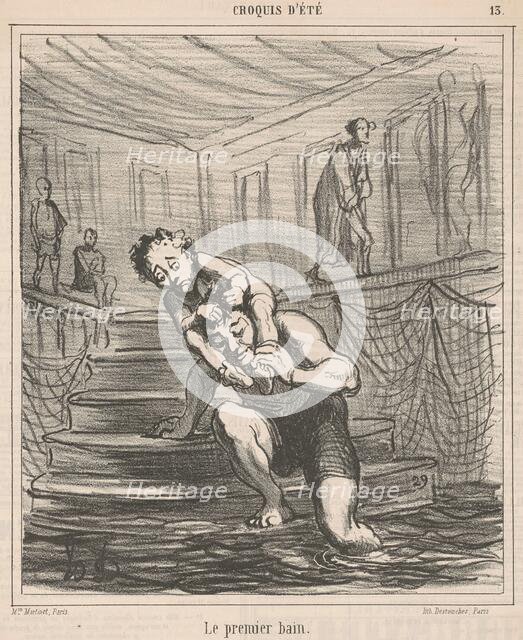 Le premier bain, 19th century. Creator: Honore Daumier.