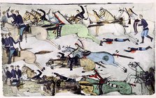 Battle of the Little Big Horn, Montana, USA, 25-26 June 1876, (c1900). Artist: Amos Bad Heart Buffalo