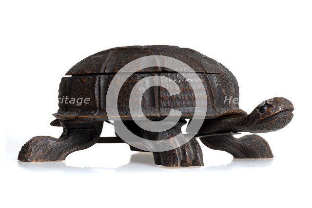 Spittoon formed like a tortoise, inside a porcelain bowl. Artist: Pernilla Sjöström