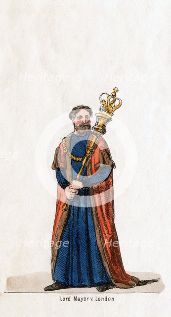 Lord Mayor of London, costume design for Shakespeare's play, Henry VIII, 19th century. Artist: Unknown