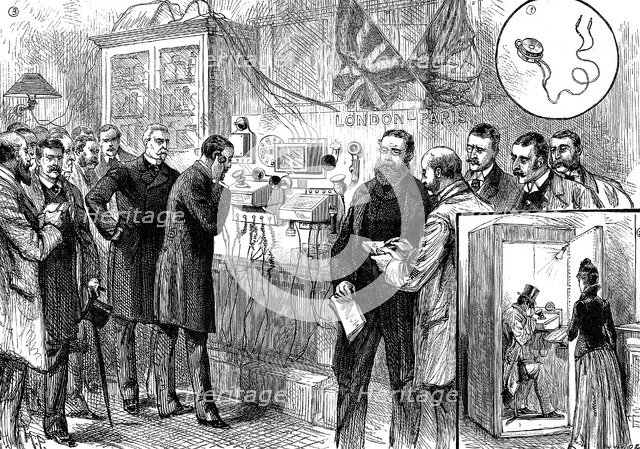 Opening of the Anglo-French telephone line, 1891. Artist: Unknown