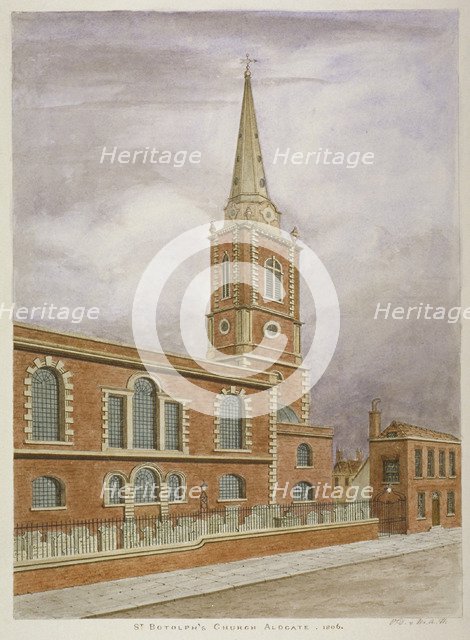Church of St Botolph, Aldgate, City of London, 1806. Artist: Valentine Davis