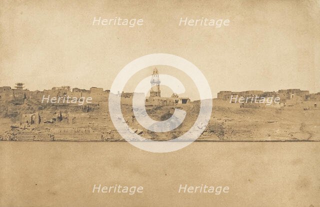 Vue générale d'Esné (No. 2, partie médiale), 1849-50. Creator: Maxime du Camp.