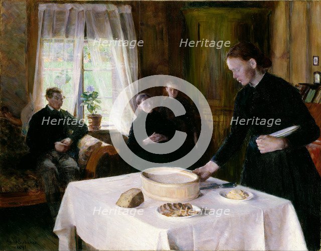 Laying the Table. Artist: Eiebakke, August (1867-1938)