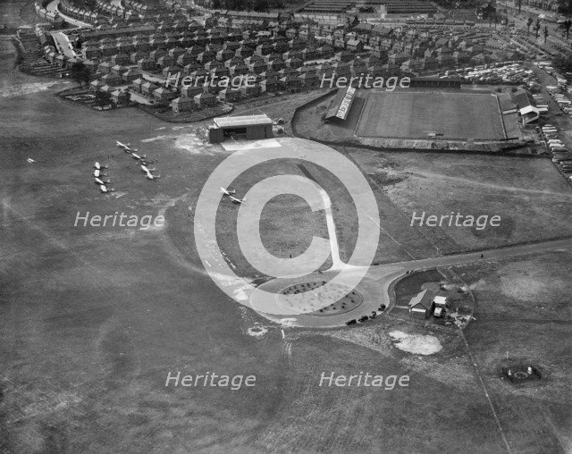 Airfield and Belle Vue Stadium, Doncaster, South Yorkshire, 1935. Artist: Aerofilms.