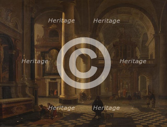 Interior of a Catholic Church, 1615-1661. Creator: Gerard Houckgeest.