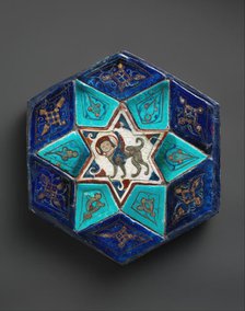 Hexagonal Tile Ensemble with Sphinx, Turkey, ca. 1160s-70s. Creator: Unknown.