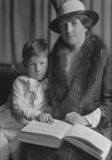 Gerry, Robert Livingston, Mrs., and son, portrait photograph, 1914 May 18. Creator: Arnold Genthe.