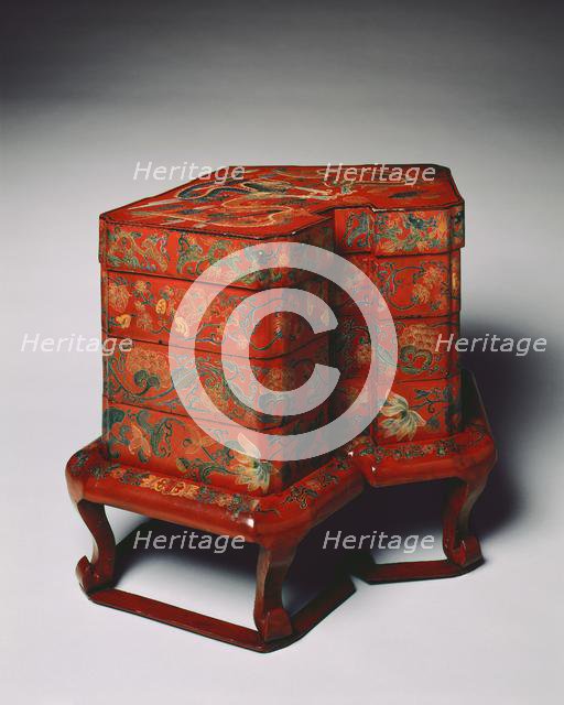 Tiered Food Box with Stand, late 18th Century. Creator: Unknown.