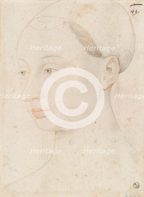 Portrait of Agnès Sorel (1422-1450), c1535-1550. Creator: Fouquet, Jean, (After) .