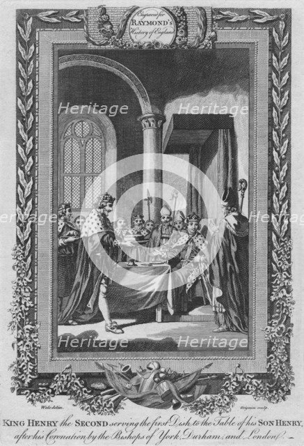 'King Henry the Second serving the first Dish to the Table of his Son', c1787. Artist: Unknown.