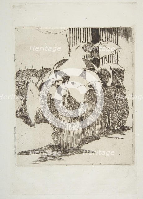 Line in front of the Butcher Shop, 1870-71. Creator: Edouard Manet.