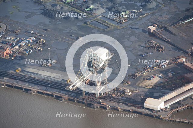 Quay crane at Teesside Steel Works, Redcar and Cleveland, 2015. Creator: Dave MacLeod.
